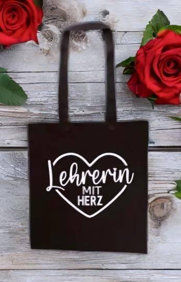 Faltbare Einkaufstasche Lehrerin mit Herz