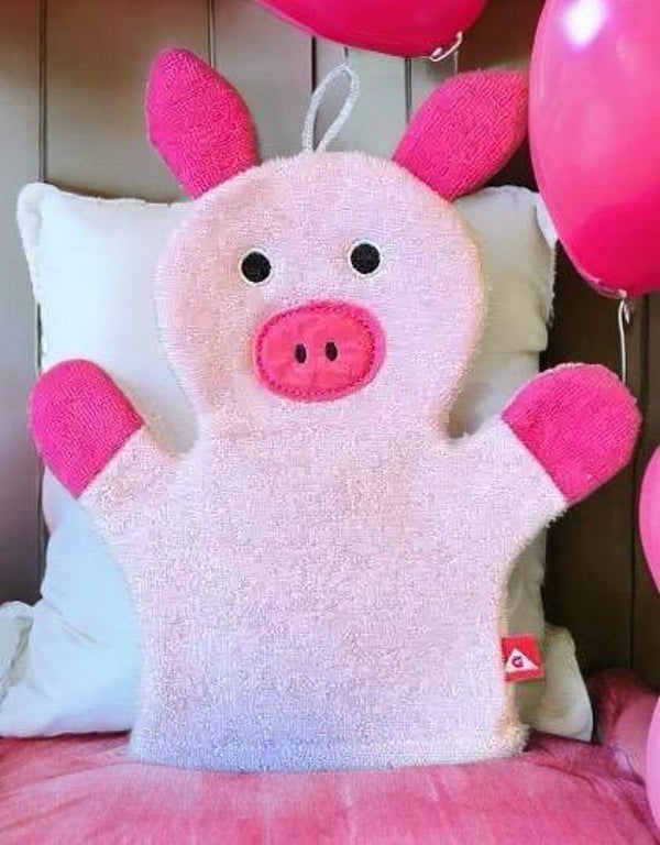 Bade-Handschuh Schweinchen