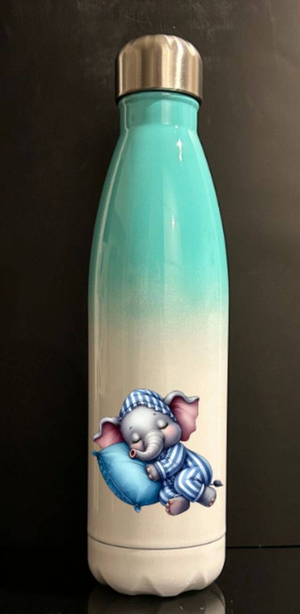 Trinkflasche Elefant weiss/farbig