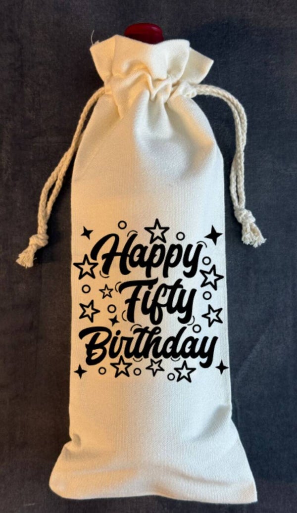 Flaschenbeutel Fifty Birthday