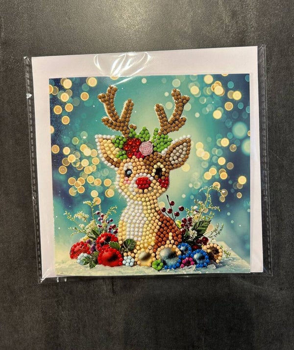 Weihnachtskarte Kinder Hirsch