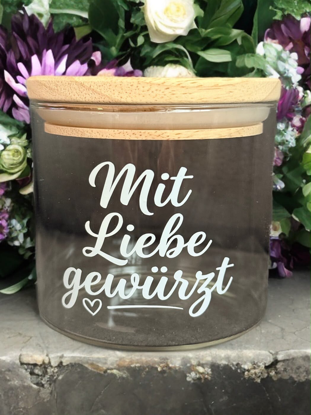 Aufbewahrungsglas mit Liebe gewürzt