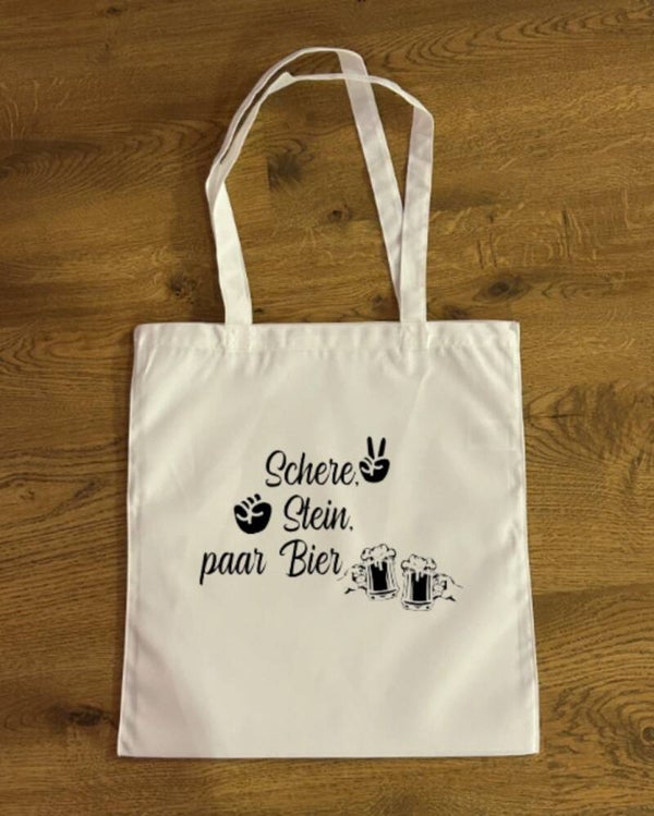 Faltbare Einkaufstasche Schere Stei paar Bier