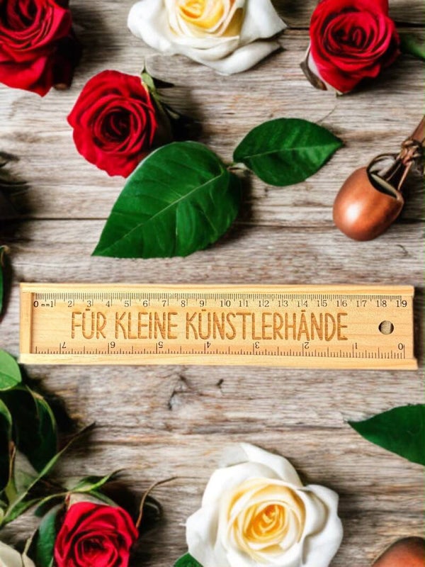 Stiftbox Holz inkl. Lineal Künstlerhände