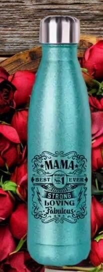 Glitzer-Trinkflasche Mama