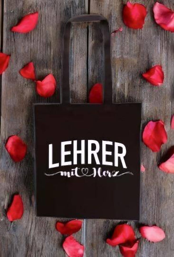 Faltbare Einkaufstasche Lehrer mit Herz