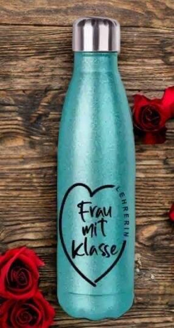 Glitzer-Trinkflasche Frau mit Klasse