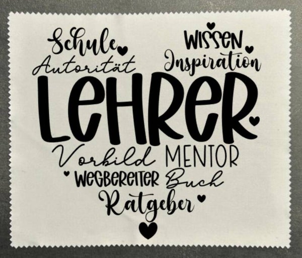 Brillenputztuch Lehrer Herz