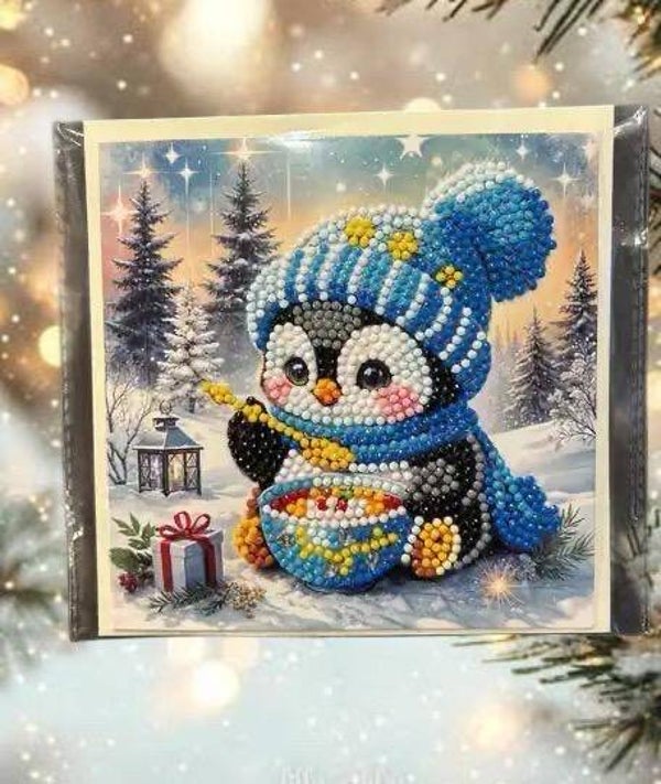 Weihnachtskarte Kinder Pingu 1