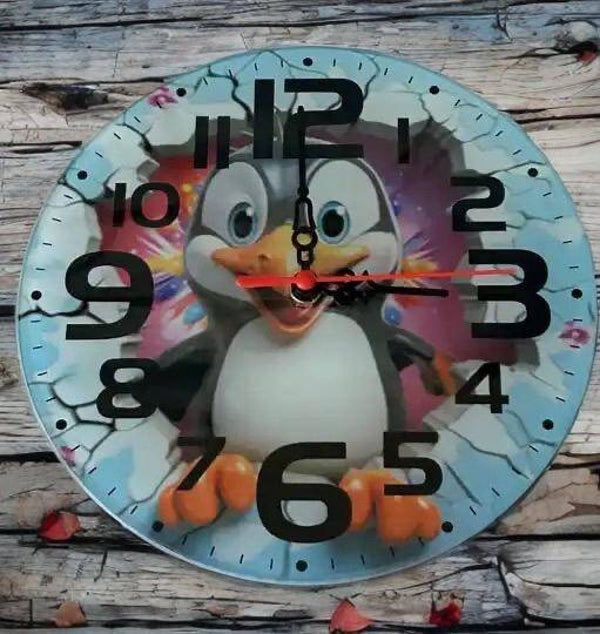 Wanduhr Pinguin