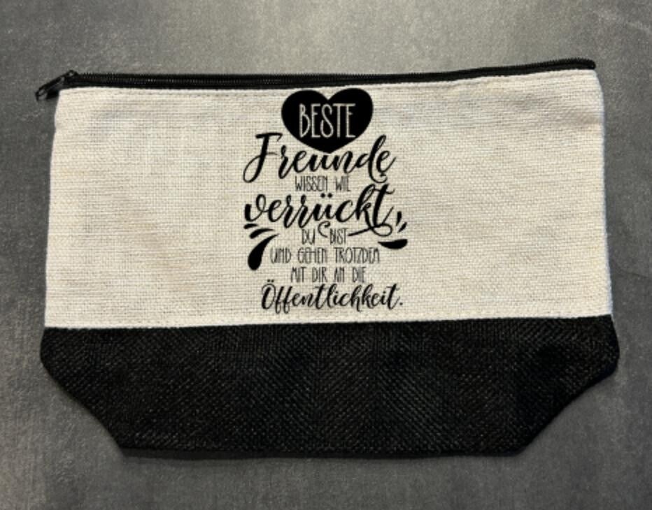 Kosmetiktasche Beste Freunde mit Herz