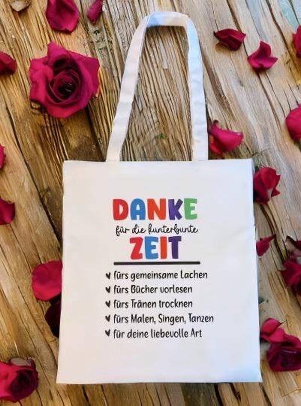 Faltbare Einkaufstasche Kunterbunte Zeit