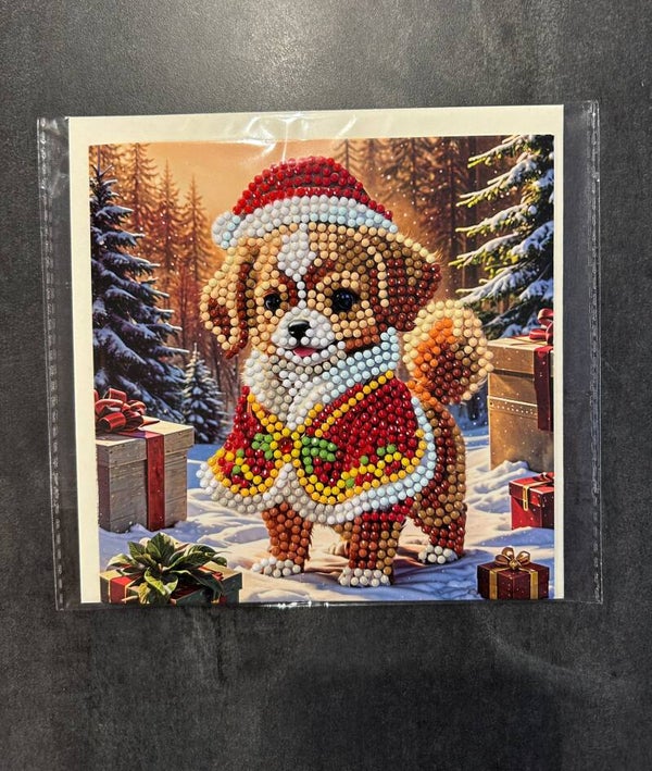 Weihnachtskarte Kinder Hund