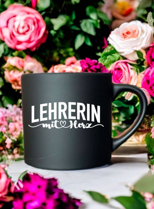 Tasse gelasert Lehrerin mit Herz
