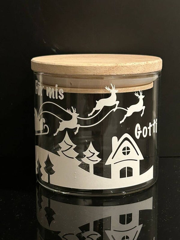 Dekoglas mit Bambusdeckel Gotti