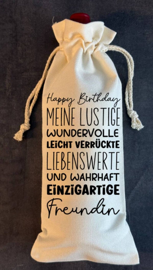 Flaschenbeutel Meine lustige Freundin