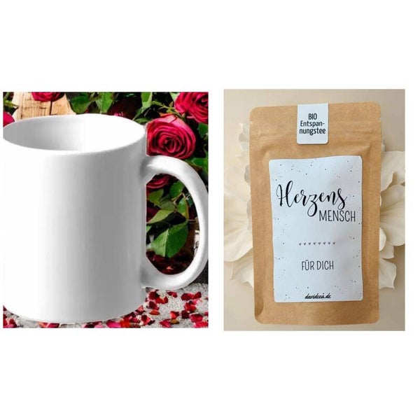 Keramiktasse inkl. Entspannungstee
