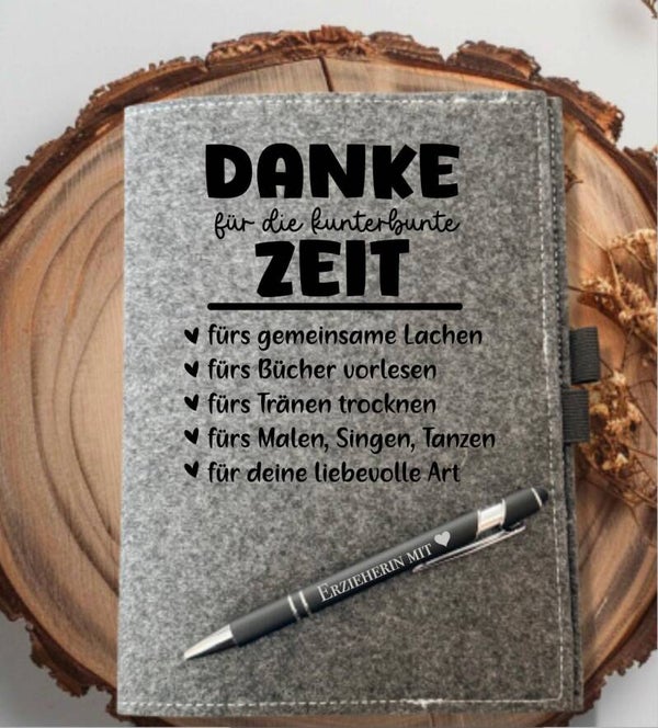 Notizbuch inkl. Kugelschreiber Kunterbunte Zeit