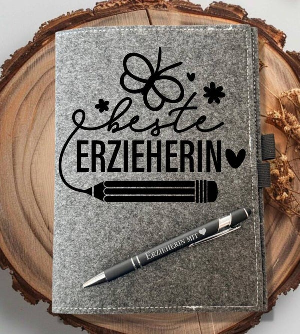 Notizbuch inkl. Kugelschreiber Beste Erzieherin