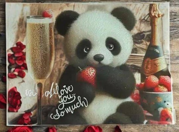 Glasschneide-Brett Panda 28x20cm