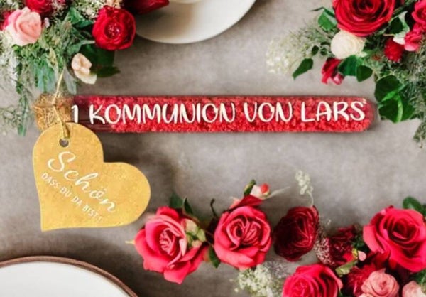 Reagenzglas mit Badesalz Taufe/Kommunion/Firmung