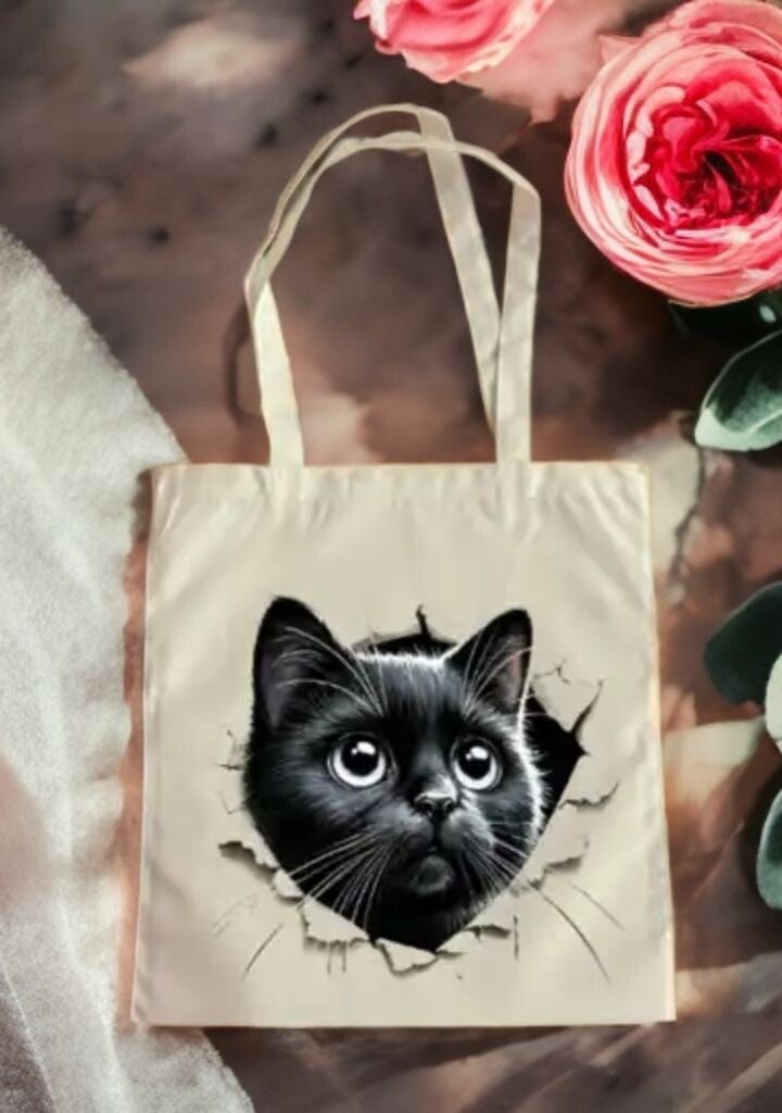 Faltbare Einkaufstasche Katze 4