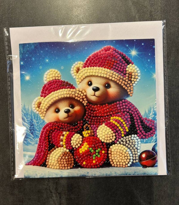 Weihnachtskarte Kinder Bär 1
