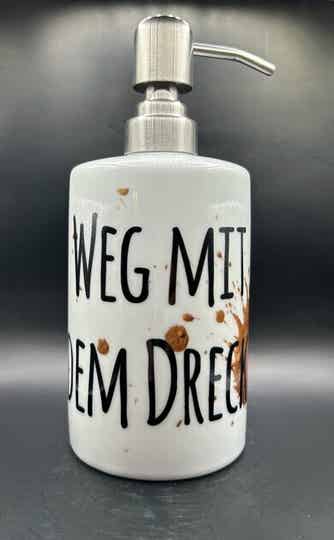 Seifenspender Weg mit dem Dreck