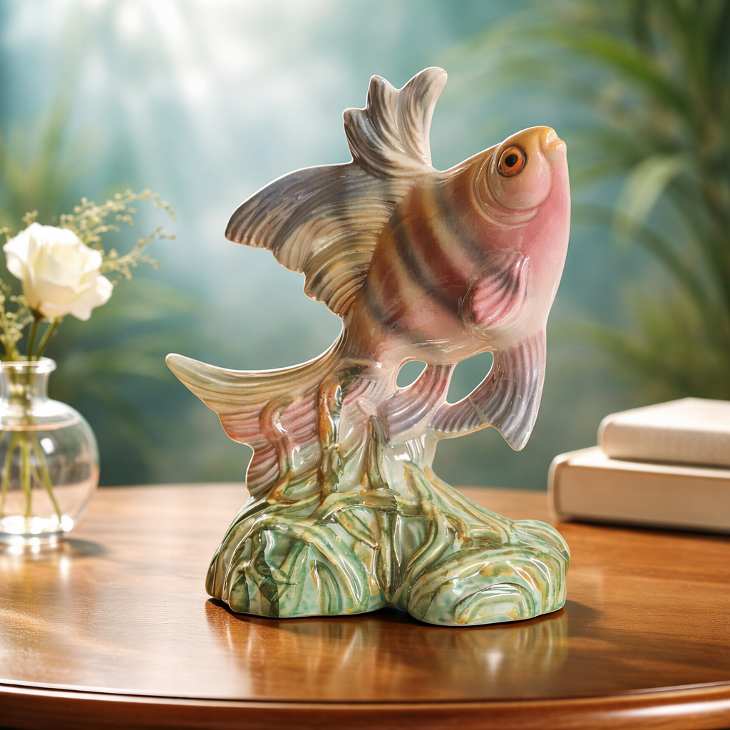 Vintage Henri Bequet sculptuur / vis / keramiek