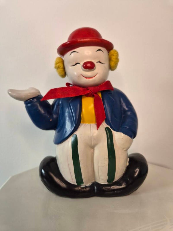 Handgeschilderde keramische spaarpot - clown