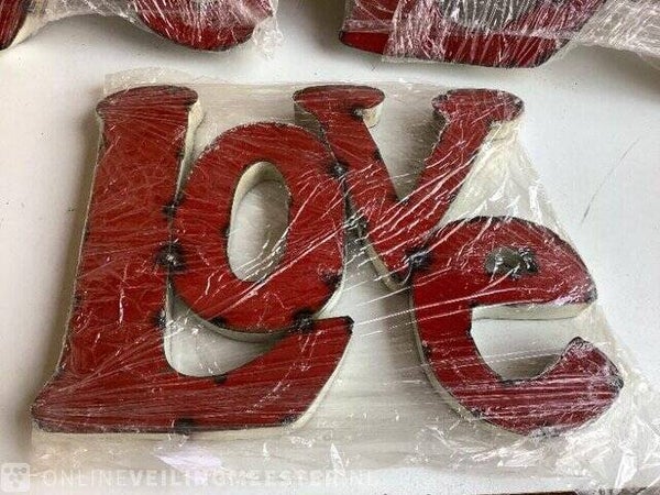 Vintage metalen wanddecoratie 'LOVE' - metal wall art