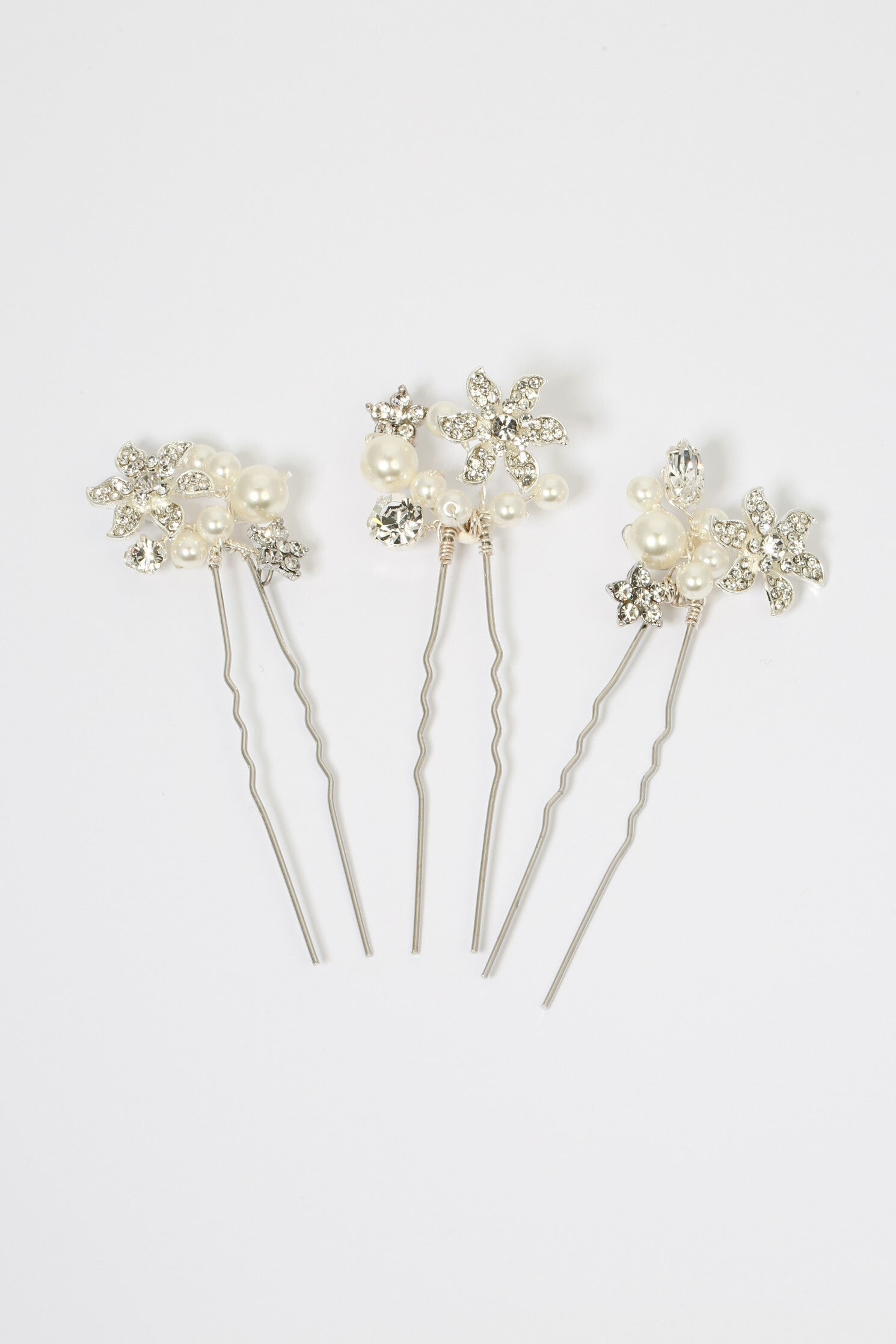 Silver Star and Pearl Hair Pins - Richard Designs CP427