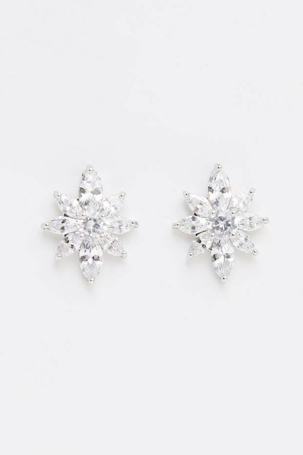 Silver Star Sparkle Earring - Richard Designs E61