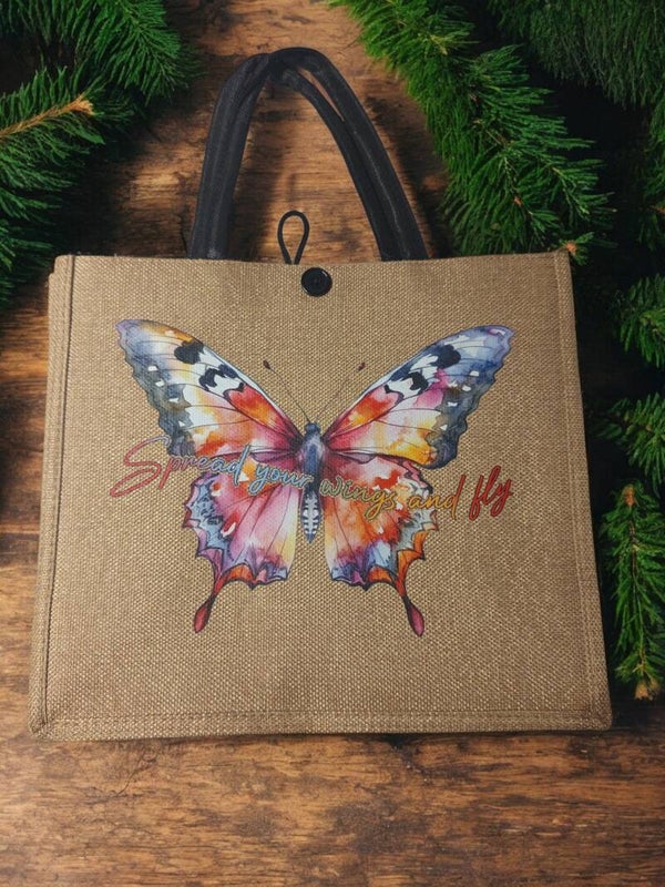 Sac en Toile de Jute Papillon
