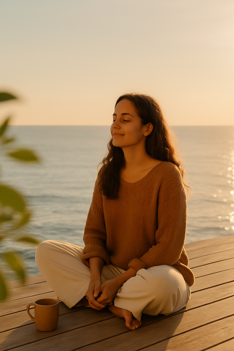 Personne détendue représente le bien-être