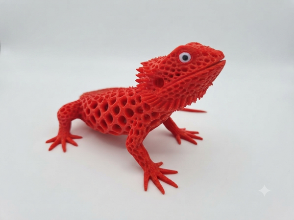 Agama brodata (Czerwona) - Figurka 3D