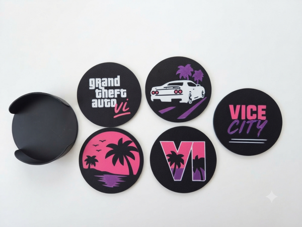 Zestaw 5 podkładek GTA VI + organizer