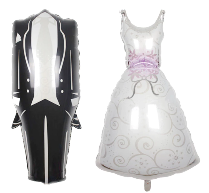 Folieballonnen set Bruidspaar 2 stuks