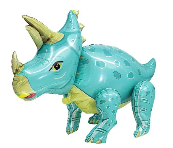 Folieballon Dino Triceratops blauw 4D 90x55 cm