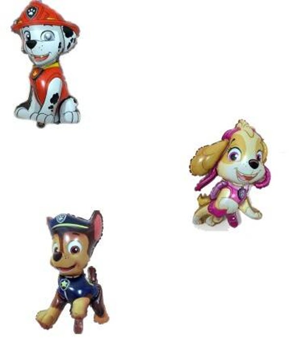 Folieballonnen set Paw Patrol Chase, Marshall en Skye 3 stuks