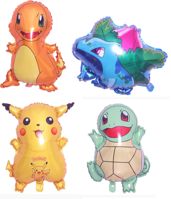 Folieballonnen Pokemon set 4 stuks
