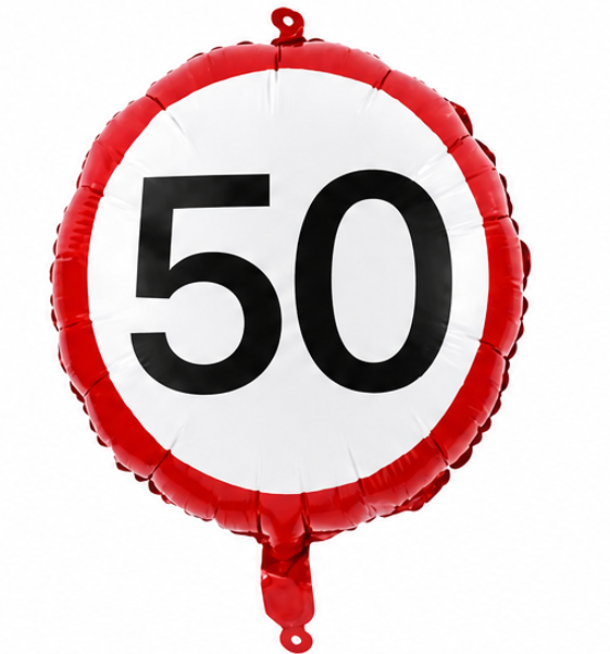 Folieballon Verkeersbord 50 jaar 45x45