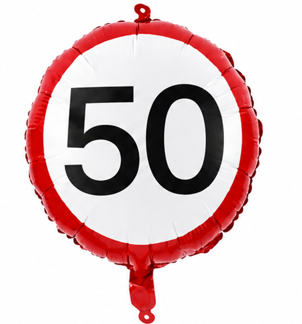 Folieballon Verkeersbord 50 jaar 45x45
