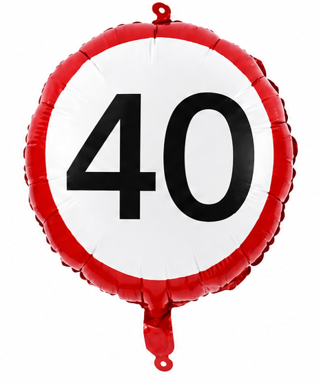 Folieballon Verkeersbord 40 jaar 45x45