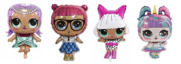 Folieballonnen L.O.L. Surprise Poppen XL set 4 stuks