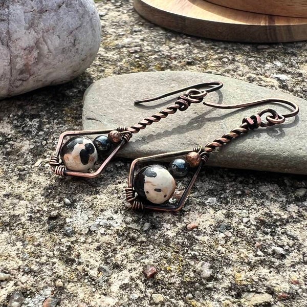 Leafline - Ember Unik håndlavet øreringe