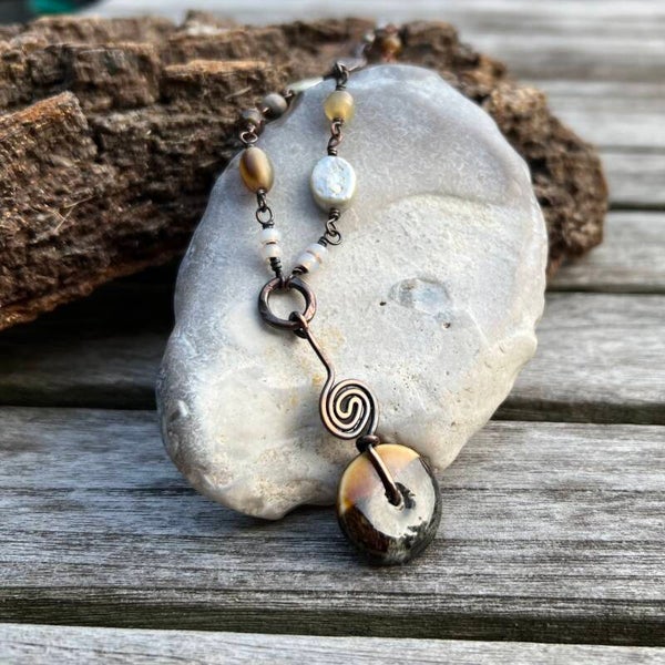 Nature Spirit - Spiral Unik håndlavet halskæde