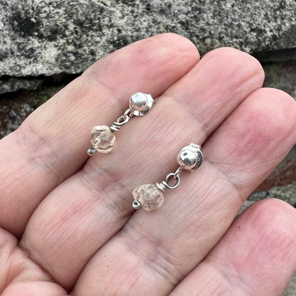 Raw Grace - Lysdis Unik håndlavet øreringe Citrin