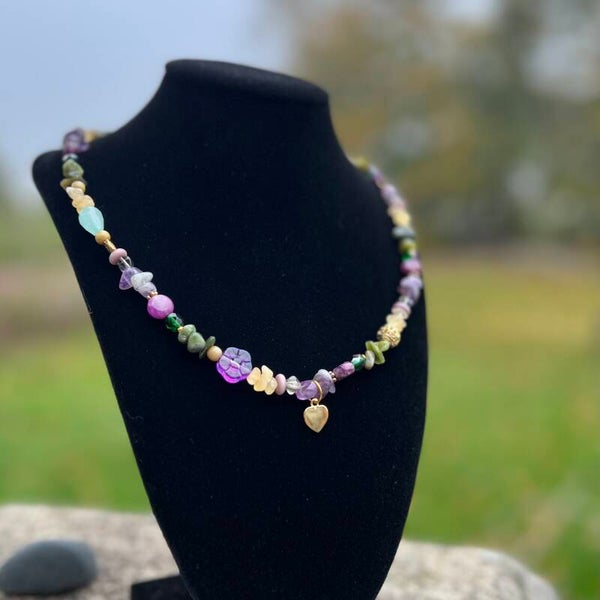 Gem Harmony - Hjerteglimt Unik håndlavet halskæde