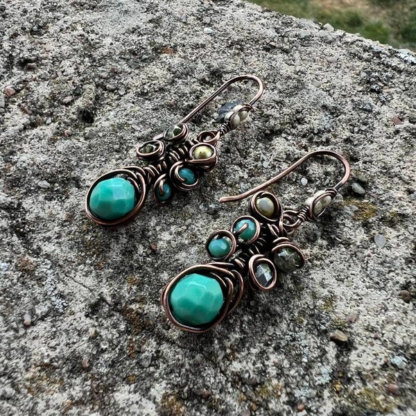 Crystal Cluster - Lumina Unik håndlavet øreringe